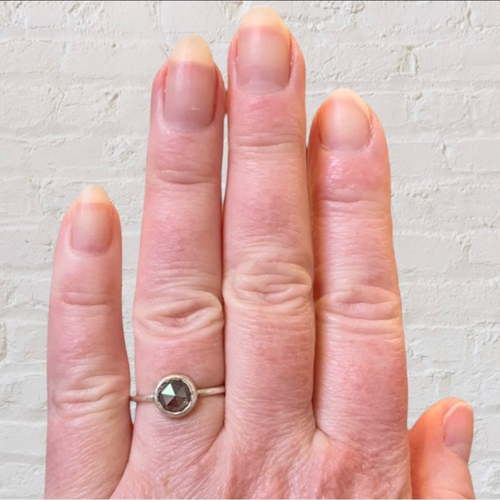 Gray Rosecut Diamond Ring - image 7